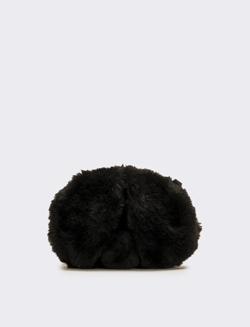 Borsa bambina finta pelliccia coniglietto - Nero