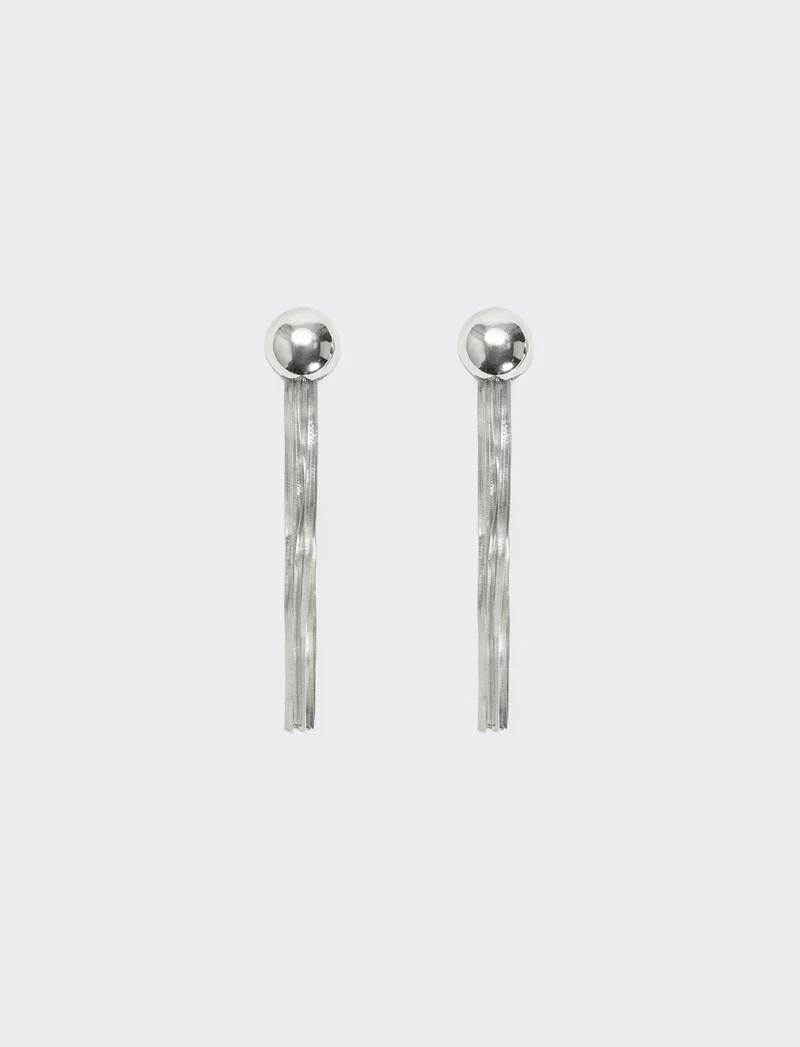 Orecchini con catenine schiacciate - Argento