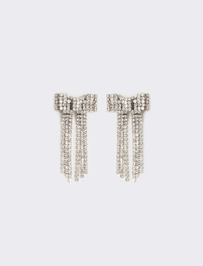 Orecchini fiocchi e strass - Argento