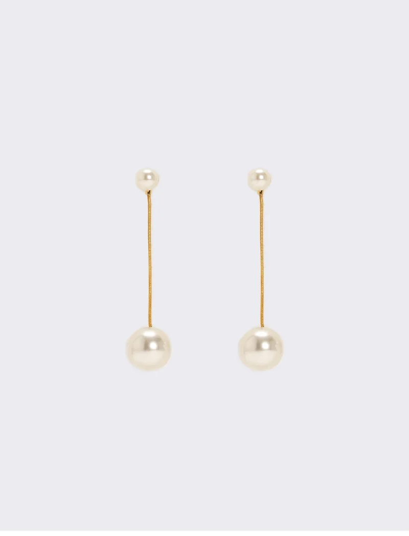 Orecchini lunghi con perle - Oro