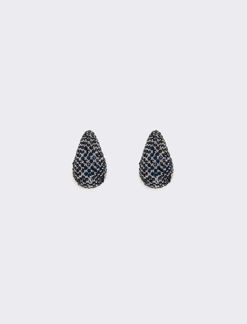 Orecchino goccia strass - Blu
