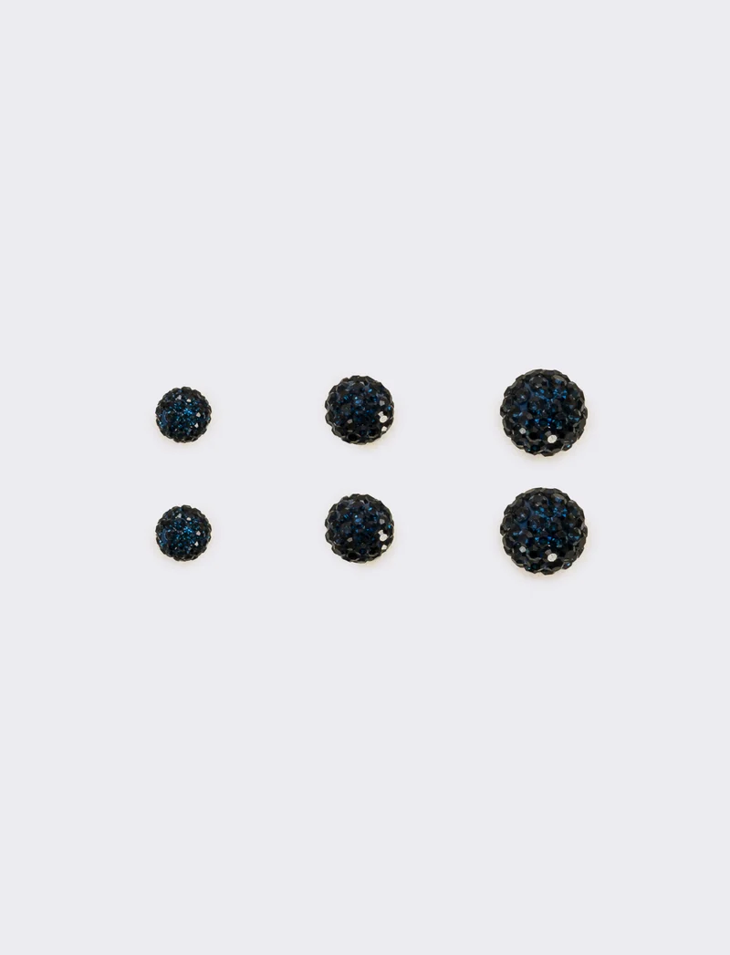 Orecchini punto luce 3 paia - Blu