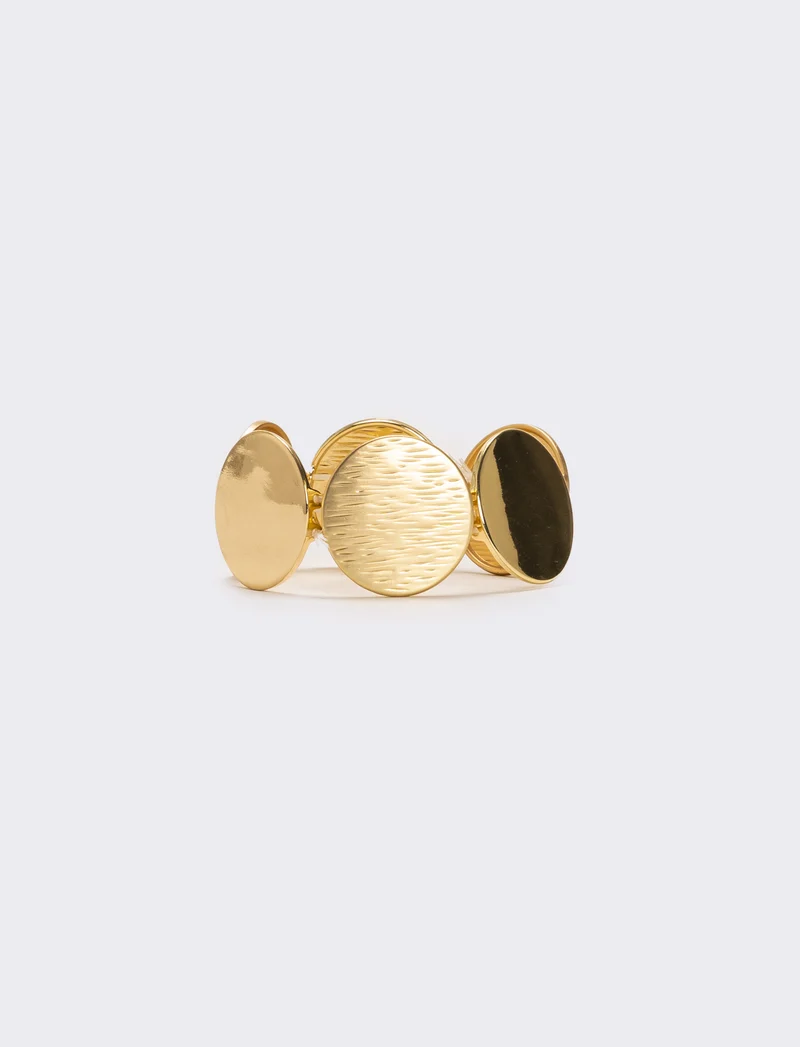 Bracciale bottoni rotondi lucido e opaco - Oro