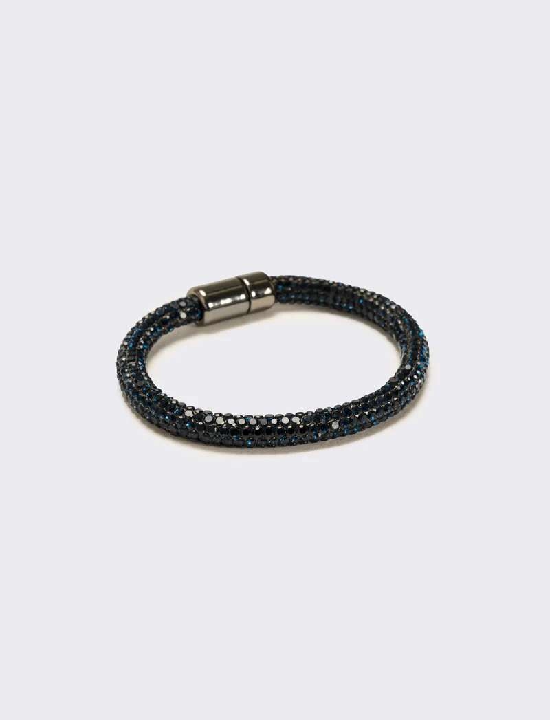 Bracciale strass chiusura a calamita - Blu