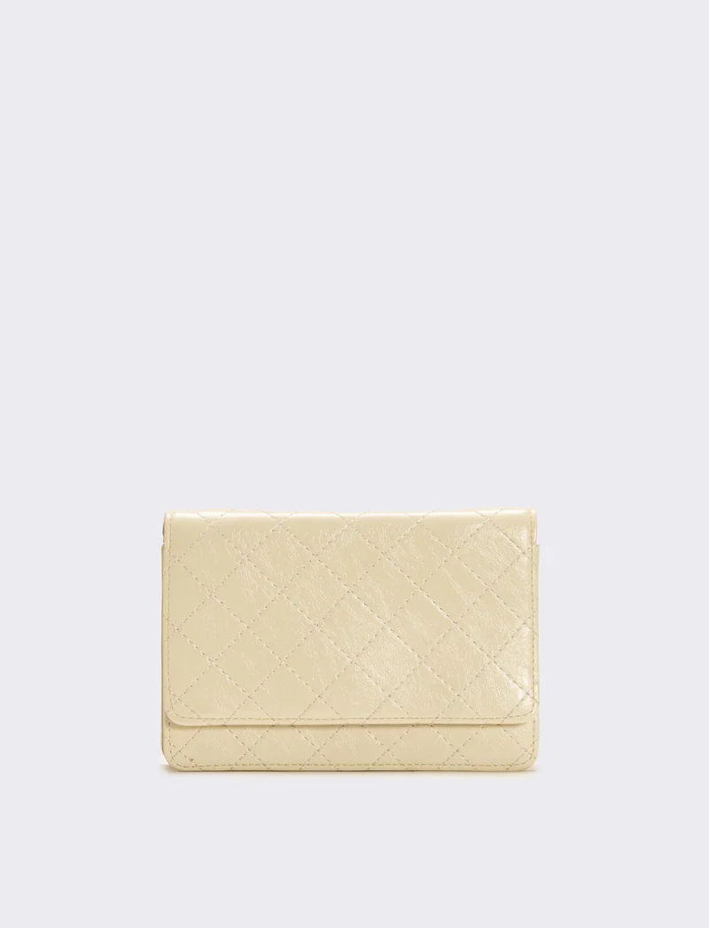 Portacellulare lucido con tracolla coda di topo - Beige