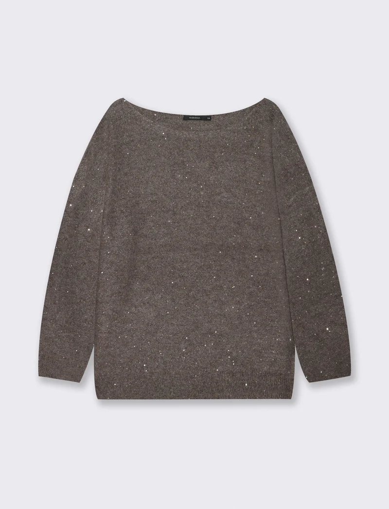 PULLOVER CON PAILLETES - Grigio tortora