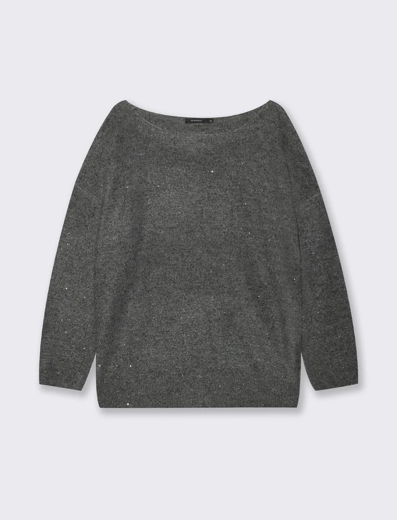 PULLOVER CON PAILLETES - Grigio mel.