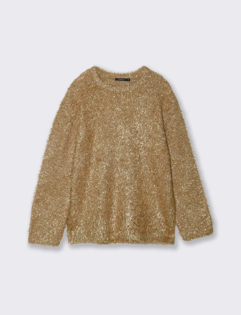 PULLOVER CON FIBRA METALLIZZATA - Oro