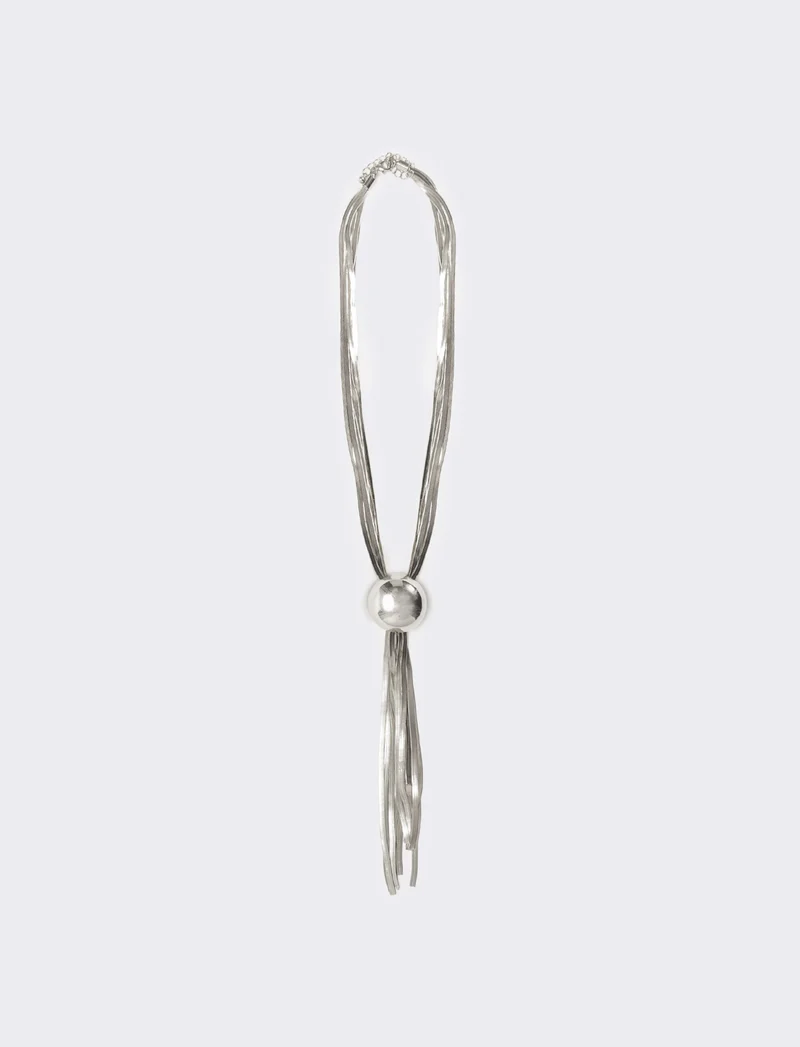 Collana saliscendi con catenine schiacciate - Argento