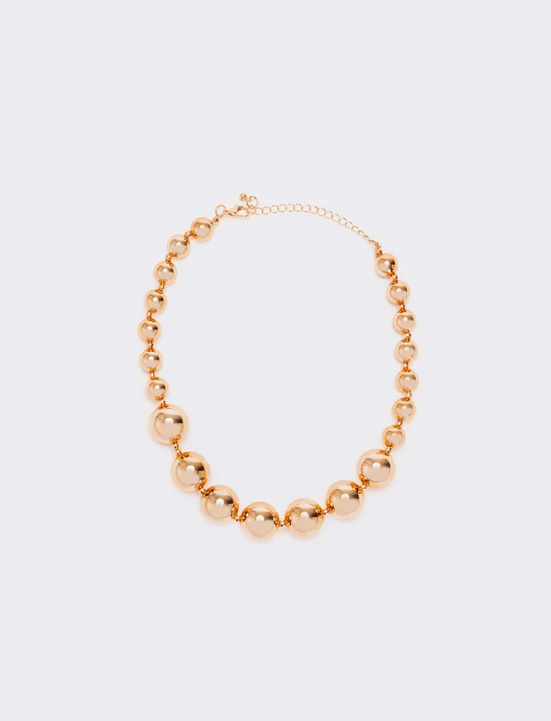 Collana con perle metal di varie dimensioni - Oro rosa