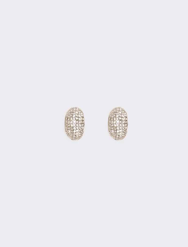 Orecchini palline con strass brillanti - Argento