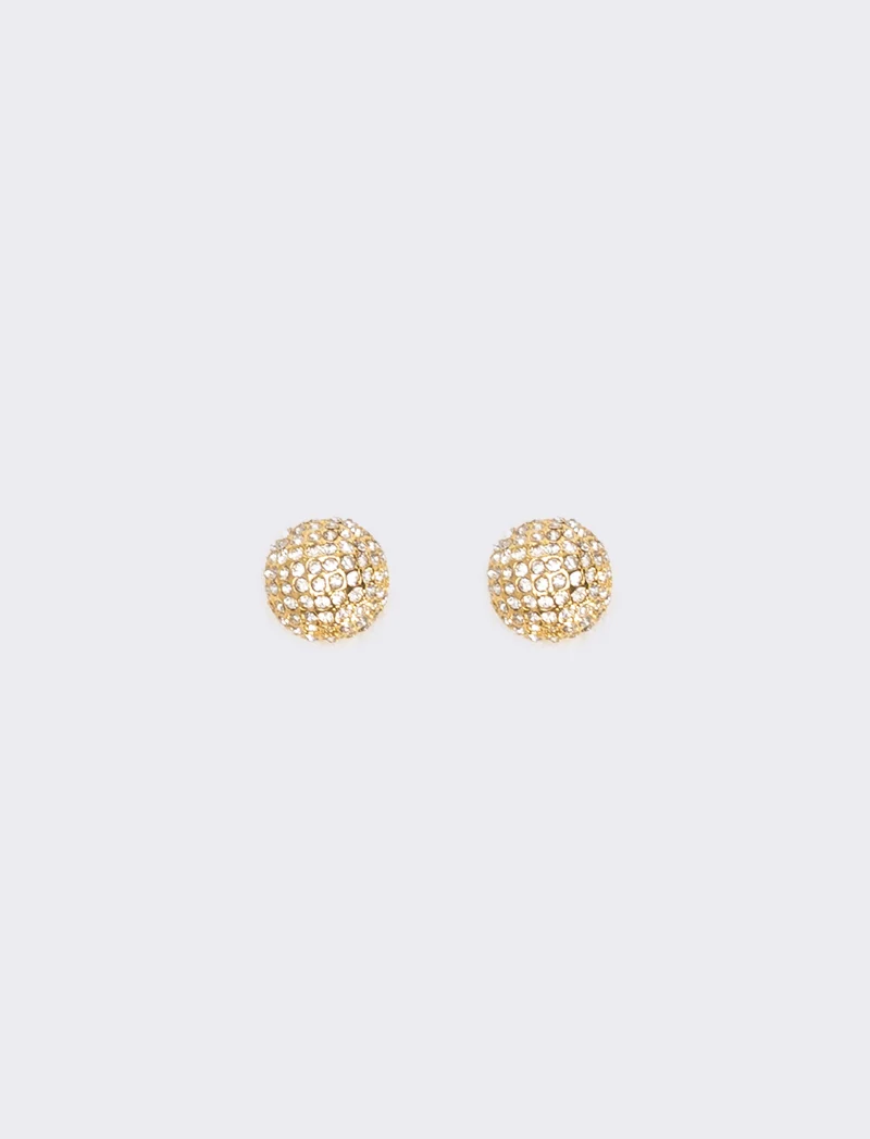 Orecchini con palline e strass eleganti - Oro