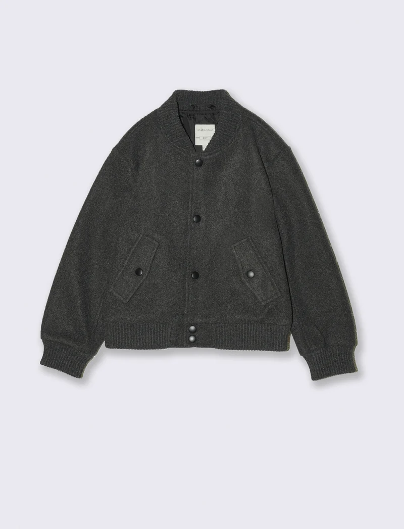 Giubbotto bomber in feltro - Grigio