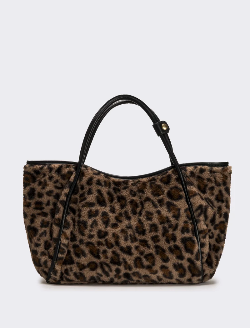 Shopper donna grande in finta pelliccia - Leopardato