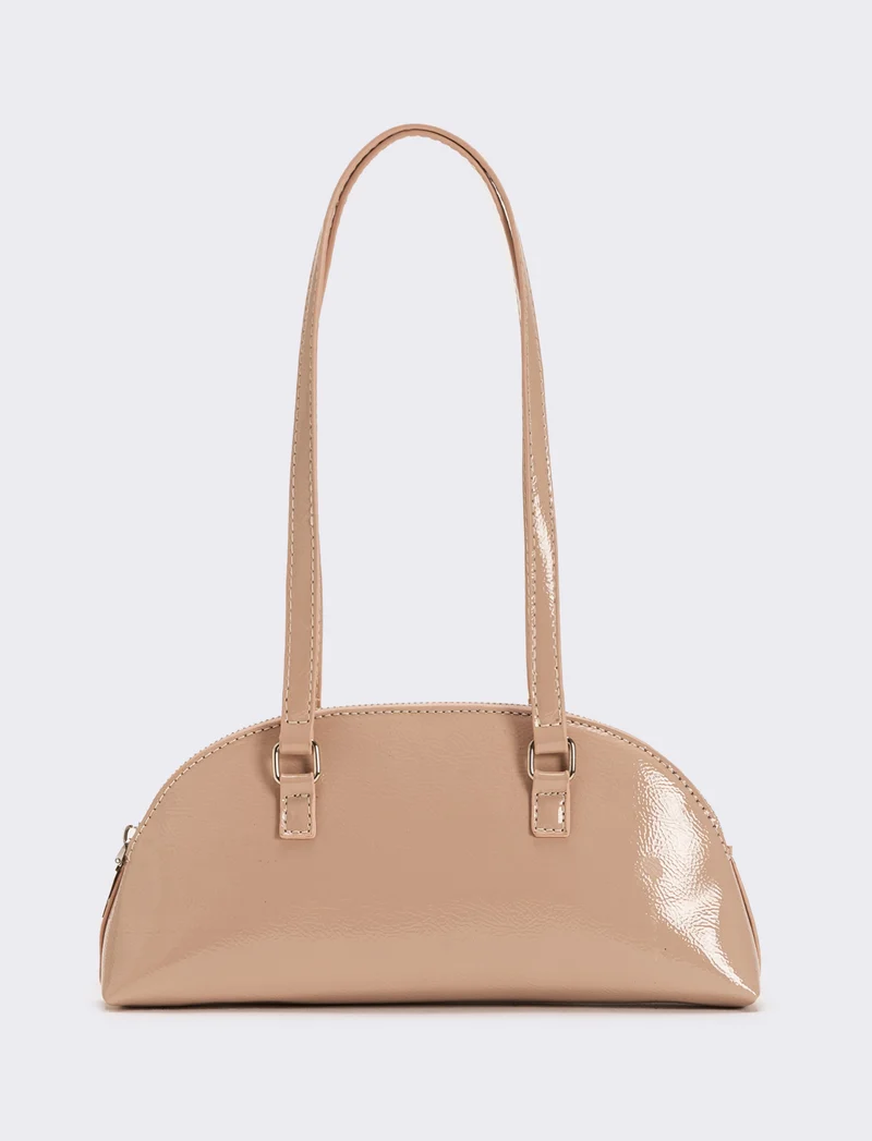 Borsa donna mezzaluna in vernice - Rosa