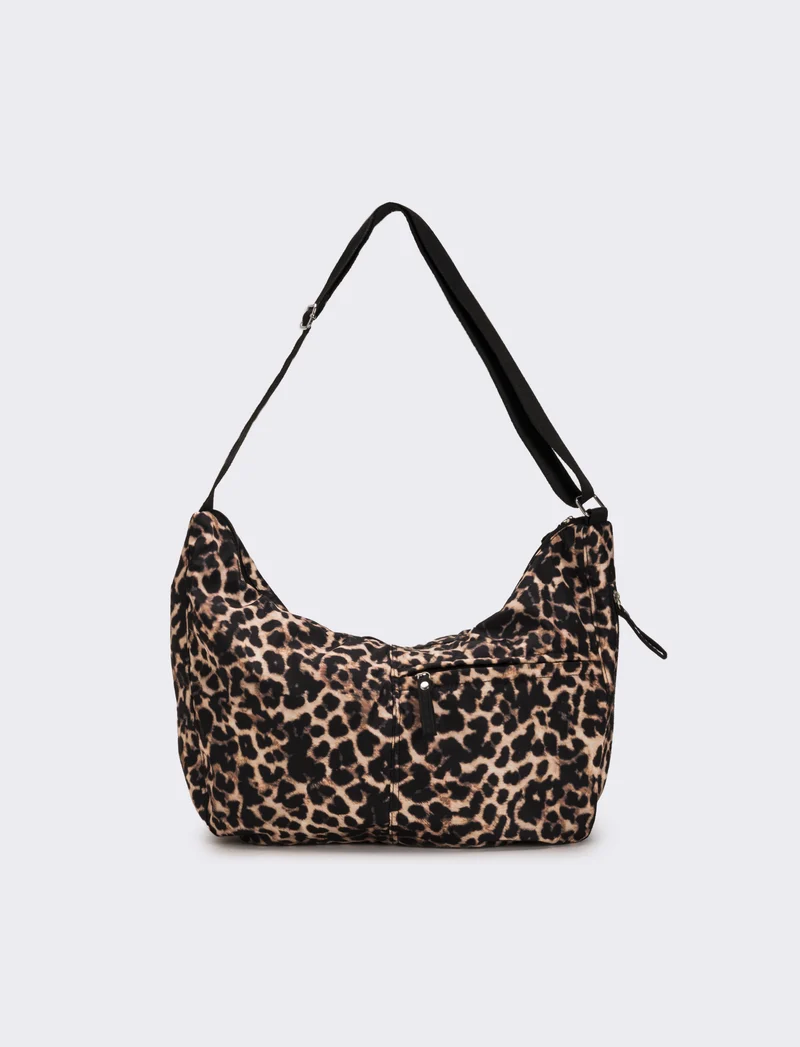 Borsa donna mezzaluna leopardata grande - Leopardato