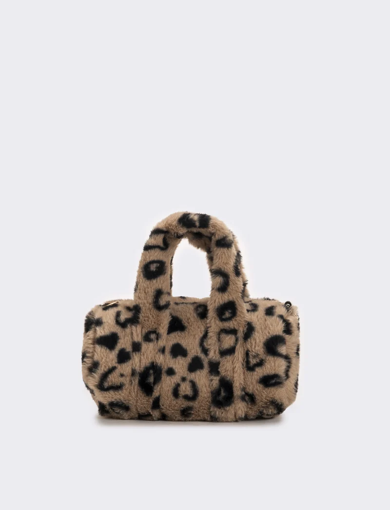 Borsa bauletto in finta pelliccia bambina - Leopardato