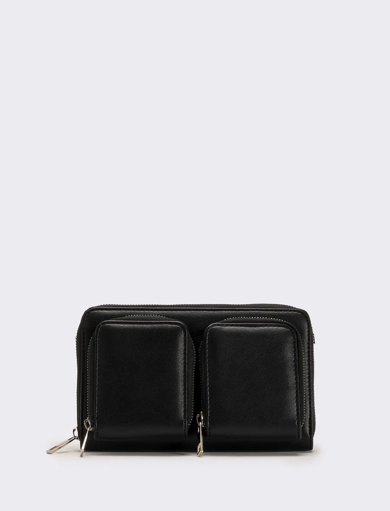 Tracolla uomo con tasche - Nero