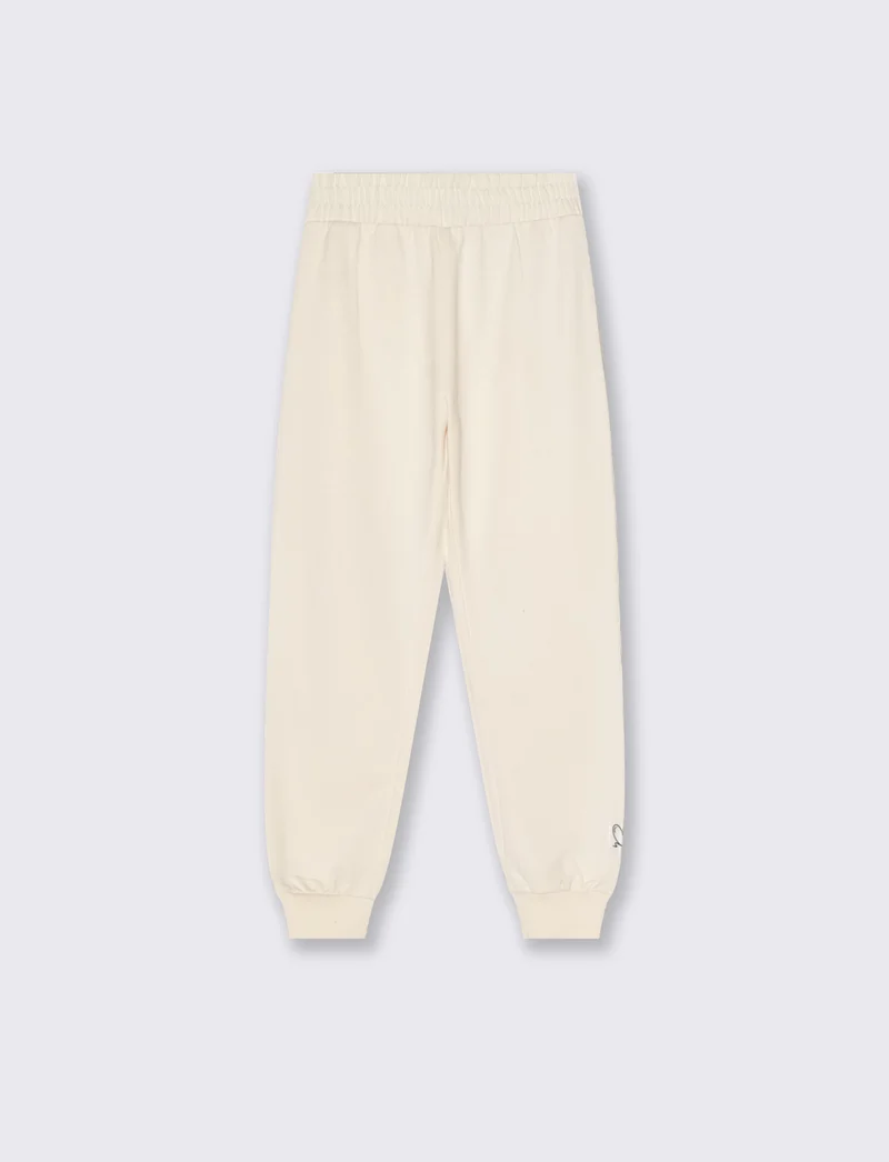 Pantaloni in felpa con elastico - Beige