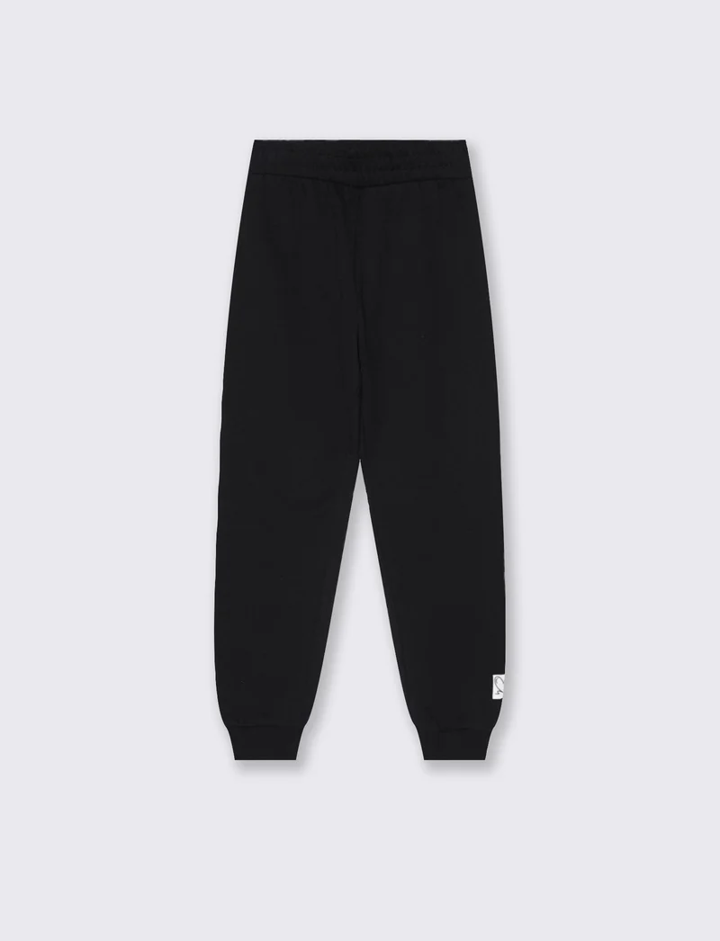 Pantaloni in felpa con elastico - Nero
