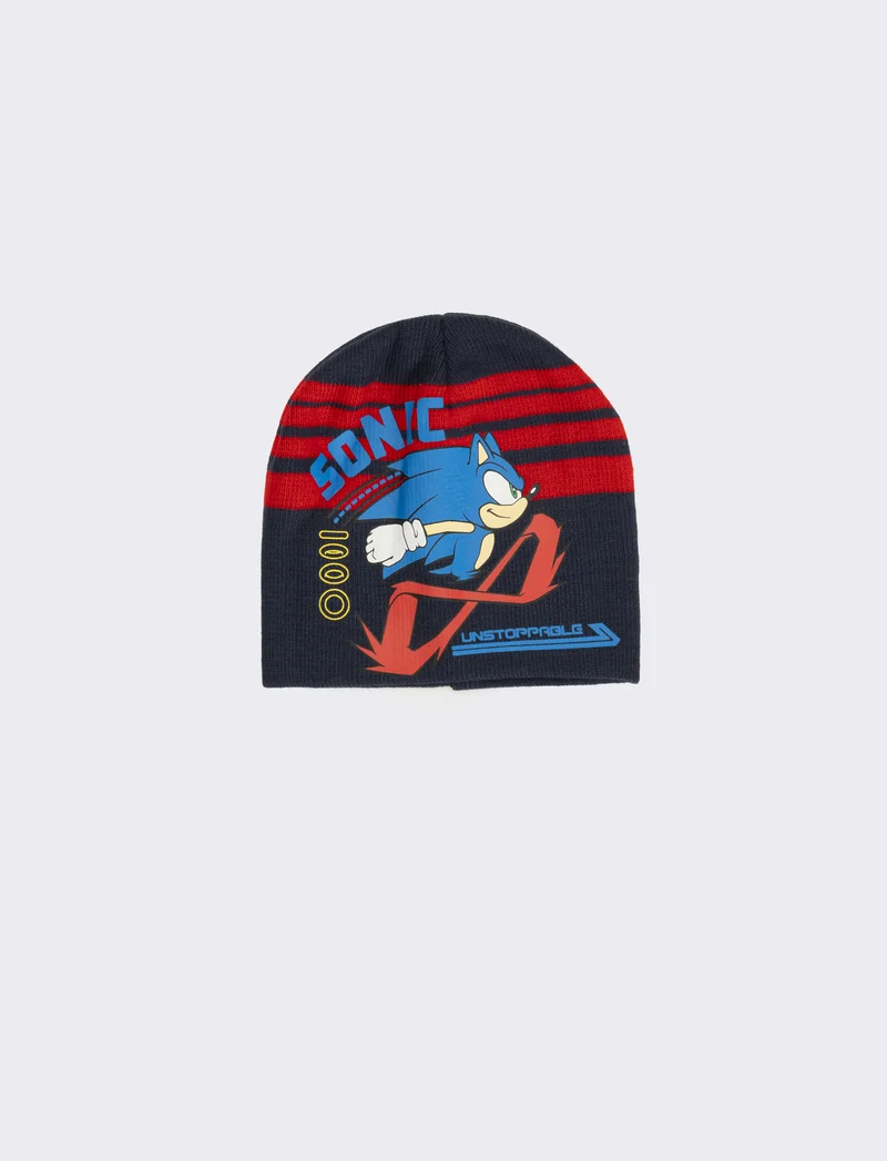 Cappello cuffia ragazzo sonic e spiderman - Rosso