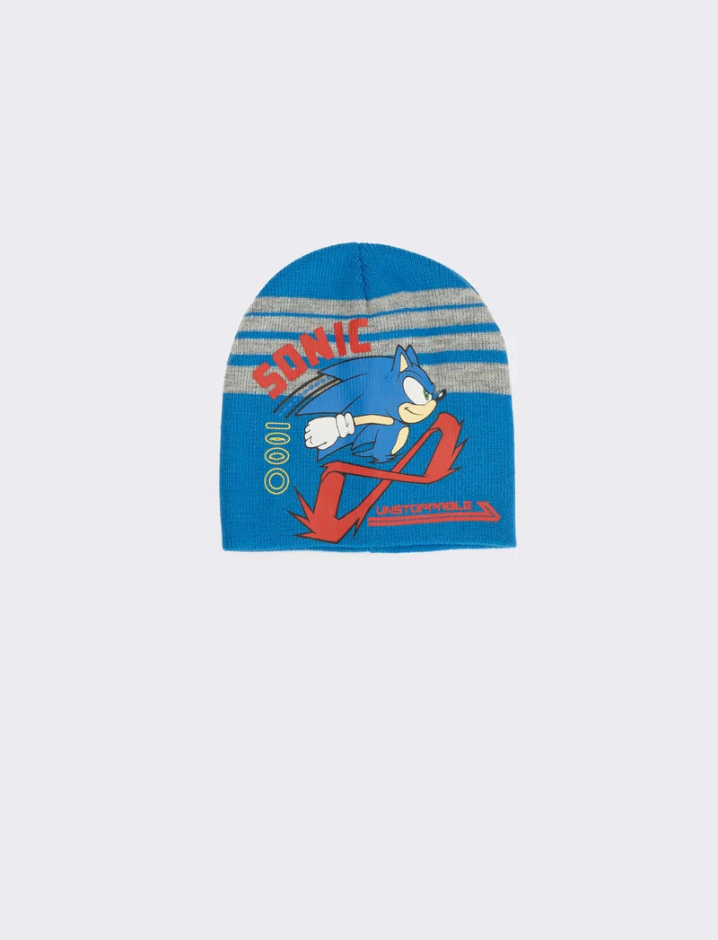 Cappello cuffia ragazzo sonic e spiderman - Blu