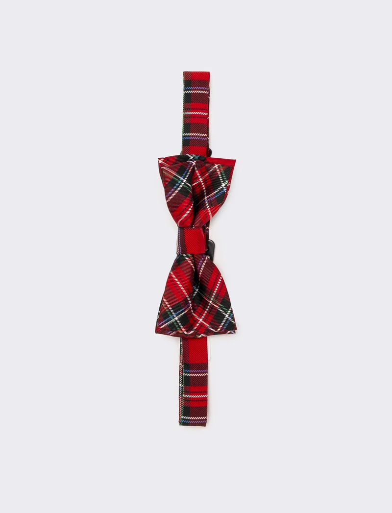 Cravatta papillon bambino natale - Rosso-verde