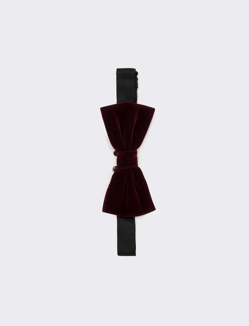 Papillon con pochette abbinata - Bordeaux