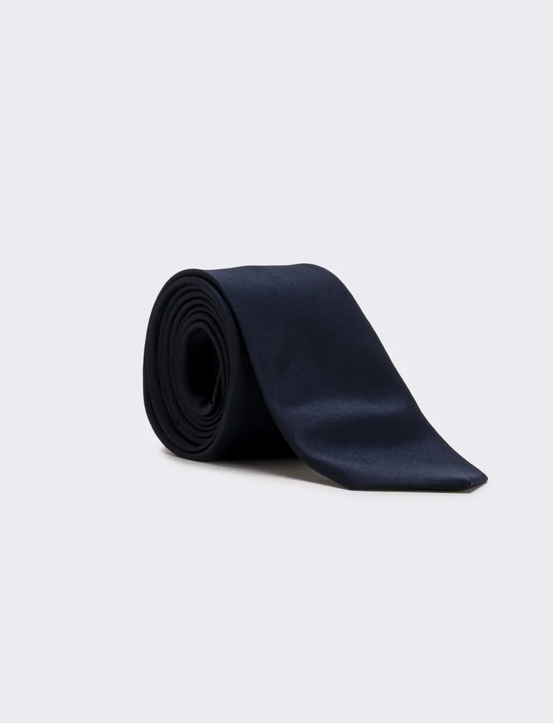 Cravatta uomo 6,3cm + pochette - Blu navy