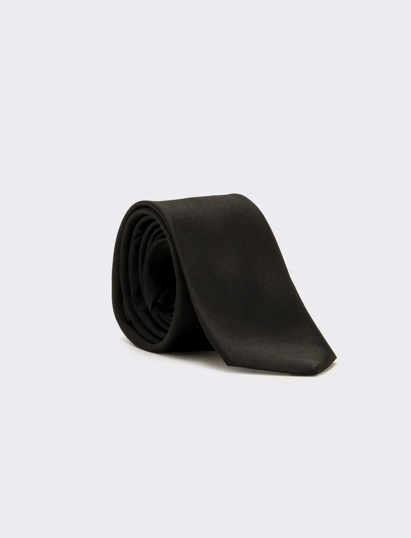 Cravatta uomo 6,3cm + pochette - Bianco-nero