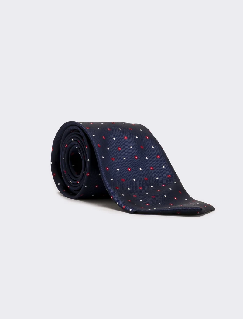 Cravatta uomo fantasia 8cm - Blu-rosso