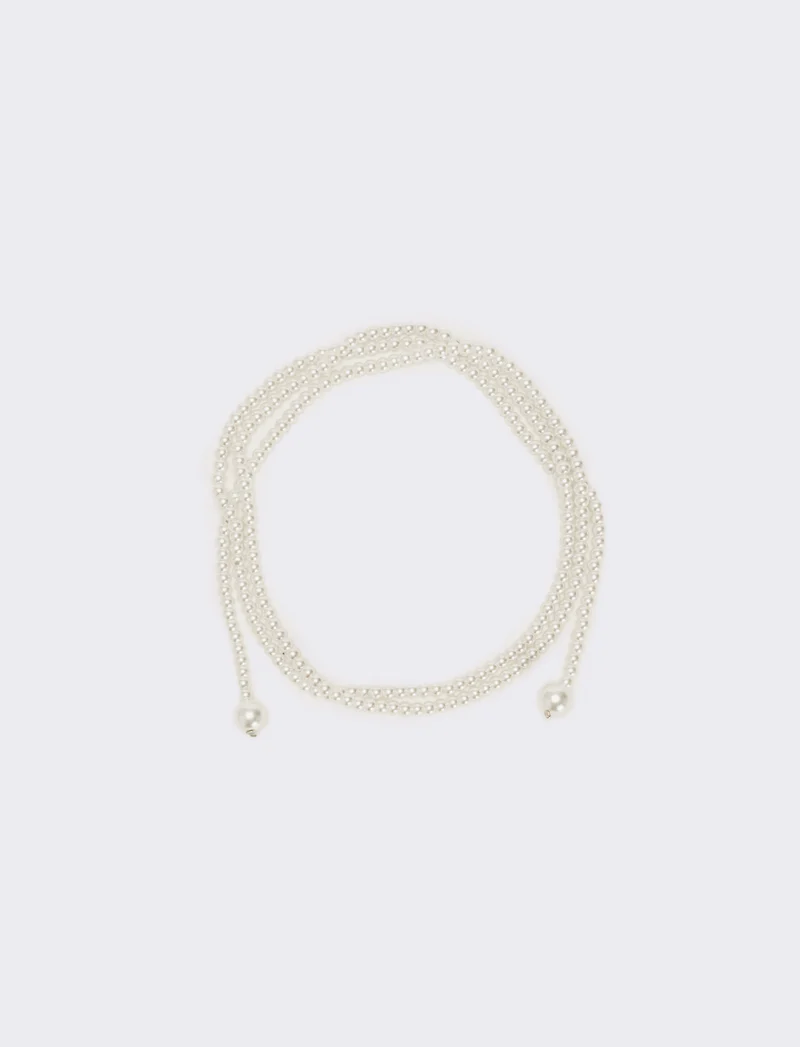 Collana saliscendi con perle eleganti - Bianco natural