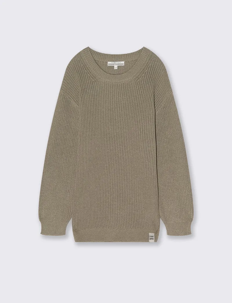 MAGLIA GIROCOLLO - Beige corda