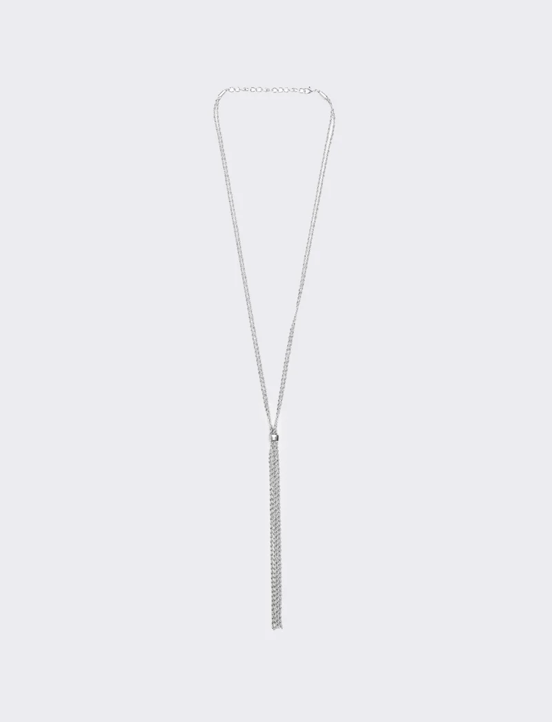 Collana saliscendi in strass elegante - Argento