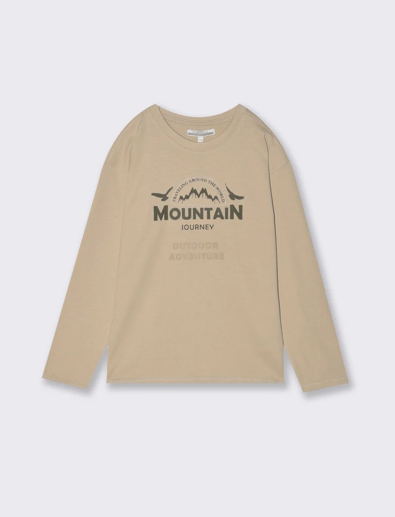 T-shirt manica lunga - Beige