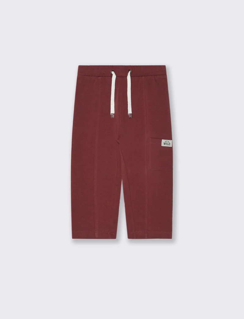 Jogger con tasca ed etichetta - Bordeaux