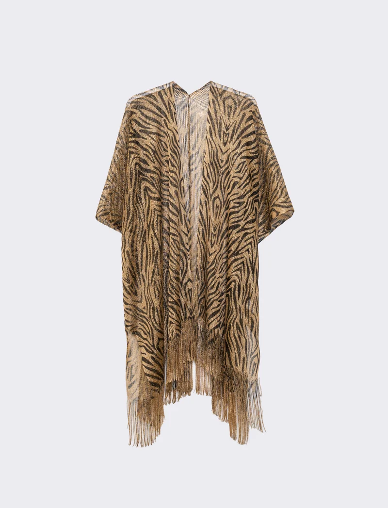 Copricostume mare donna in rete animalier - Oro