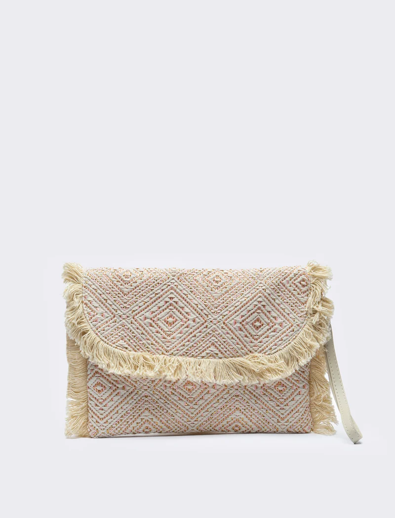 Pochette donna etnica con tracolla - Rosa