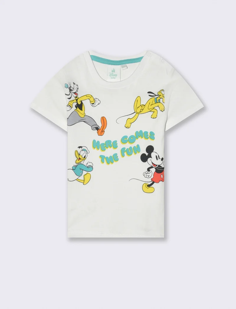 T shirt girocollo con stampa Disney da neonato - Bianco