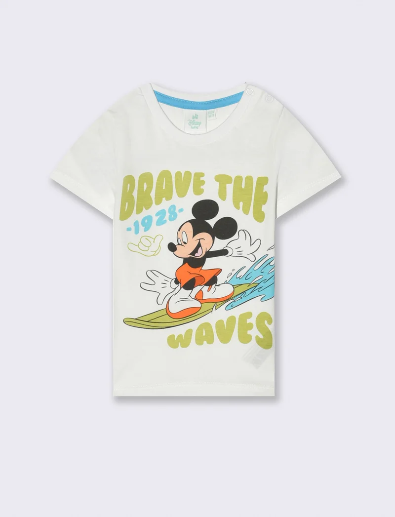 T shirt manica corta Topolino da neonato - Bianco