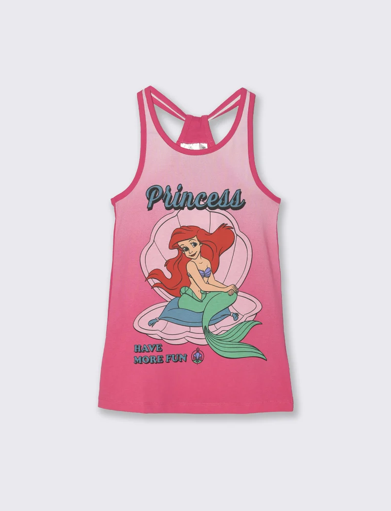 Vestito Disney con stampa Ariel da bambina - Rosa