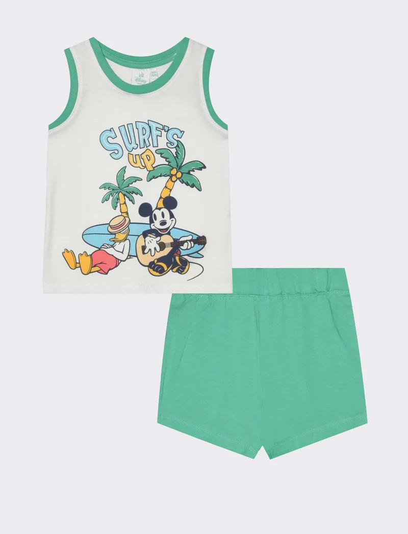 Completo con stampa Disney da neonato - Verde