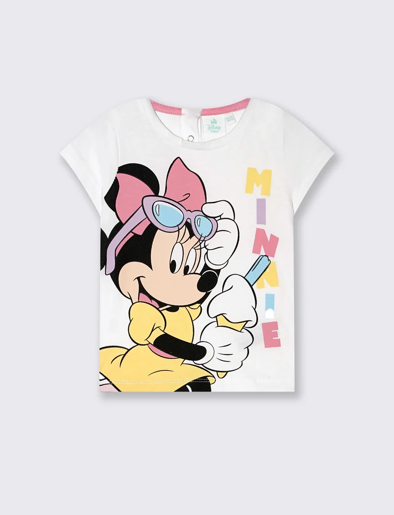 Maglietta stampa Minnie da neonata - Bianco