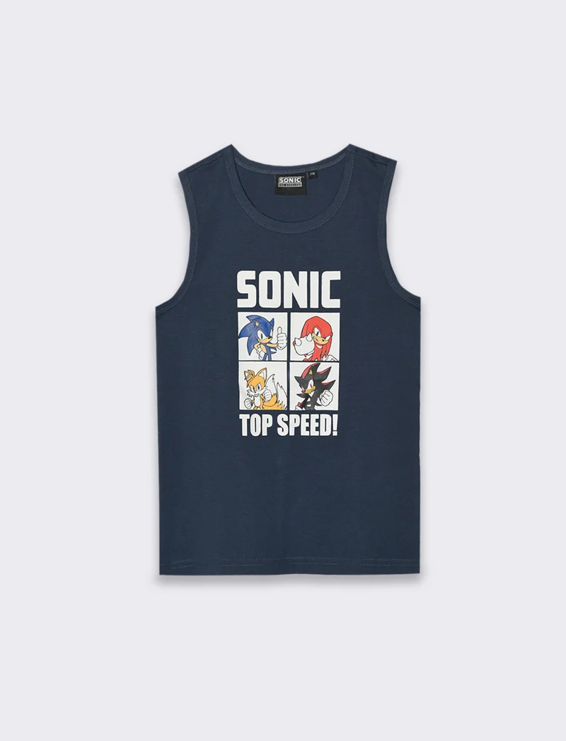 Canotta con Sonic da bambino - Blu