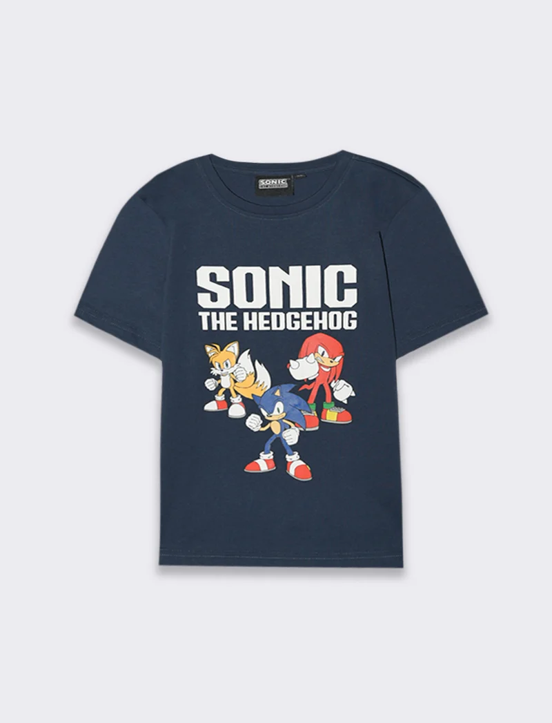 Maglietta con stampa Sonic da bambino - Blu