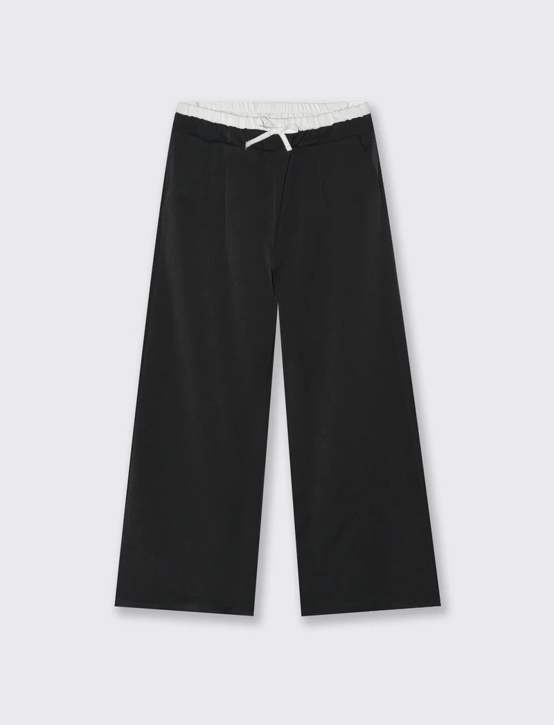Pantalone gamba ampia - Nero