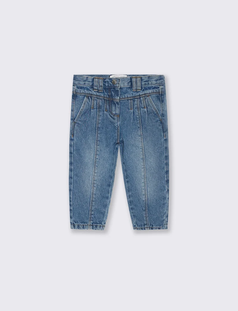Jeans con impunture e riprese - Denim