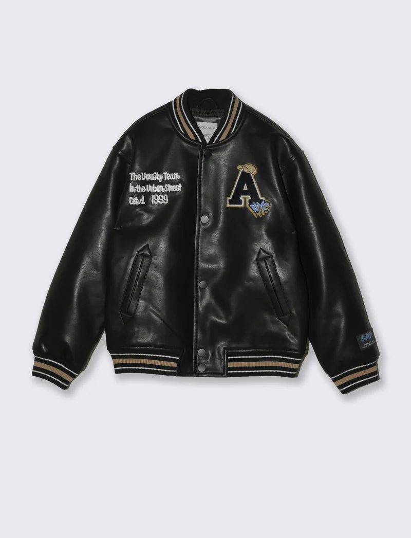 Giacca stile Varsity - Nero