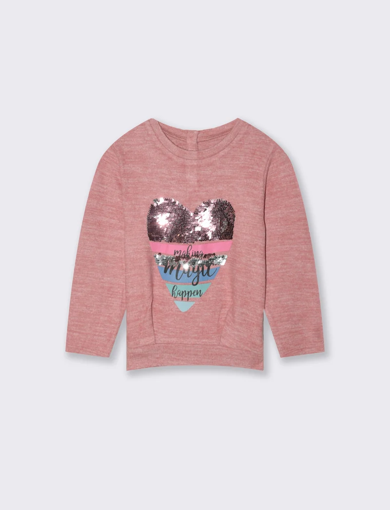 Maglia con paillettes - Rosa
