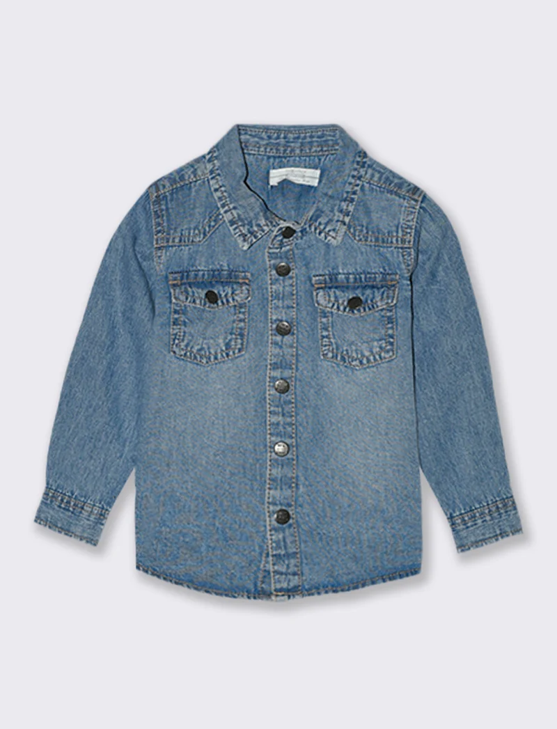 Camicia in denim con rotture - Denim